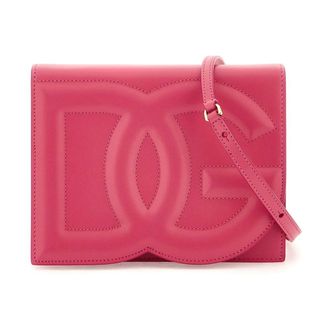 Dolce & Gabbana Cross Body Bags, female, Pink, Size: ONE SIZE Leather Crossbody Bag with DG Maxi Logo