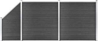 vidaXL Vidaxl - Set De Paneles De Valla Wpc Negro 446x(105-186) Cm