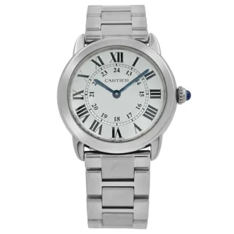 Cartier Pre-owned Cartier Rondo Solo De Cartier GMT Silver Dial Ladies Watch W6701004