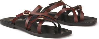 La Redoute Collections Muiltjes in leer, smalle bandjes en gespen