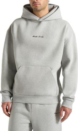 Mani&egrave;re De Voir Unisex Signature Relaxed Fit Hoodie in Marl Grey at Nordstrom, Size Xx-Small