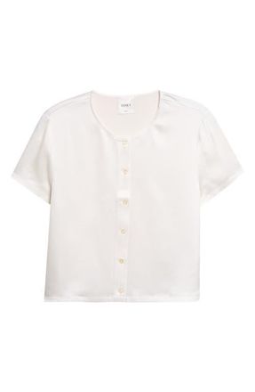 Leset Barb Short Sleeve Top in Optic White at Nordstrom, Size X-Large