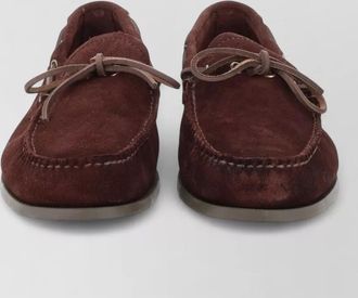 G.H. Bass & Co. boat shoes moc toe suede bow rubber