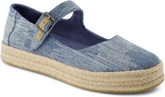 Toms Carolina Espadrille Platform Mary Jane in Blue at Nordstrom, Size 7.5