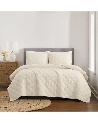Brooklyn Loom Diamond Washed Cotton Quilt Set