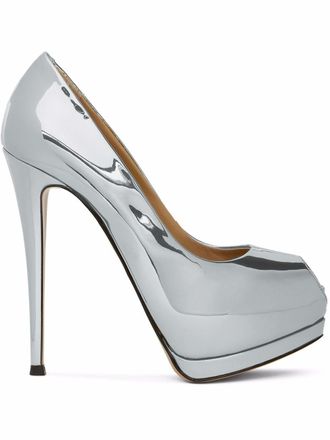 Giuseppe Zanotti 130mm Sharon pumps - women - Fabric/Leather/Leather - 37 - Silver
