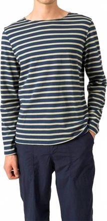 Saint James Minquiers Modern Long Sleeve Tee In Marine/amandier