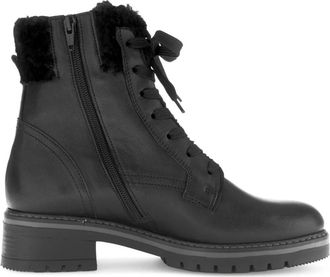 Gabor Enkellaarsjes met veters - Dames - Veterlaarzen - Zwart - 37 EU - Leer - Schoenen