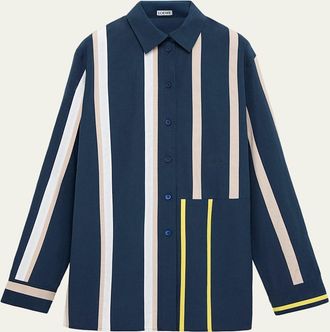 Loewe Stripe Paneled Button-Down Shirt