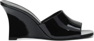 Stuart Weitzman Vinnie Wedge Mule 85 - Dames - Sleehakken - Zwart - 35 EU - Leer - Schoenen
