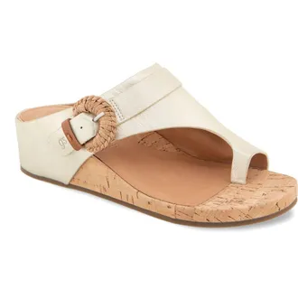 Gentle Souls Galina Toe Loop Wedge Sandal in Ice Leather at Nordstrom, Size 8.5