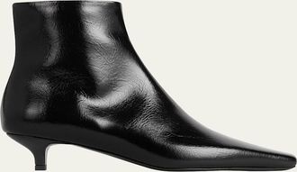 Toteme Slim Patent Zip Ankle Boots