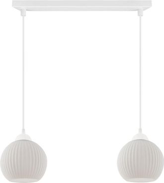 OEM L&aacute;mpara Colgante Riffle Blanca 2 Planas Forma Bola Blanca E27
