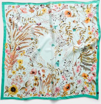 Simons Womens Spring flower pure silk scarf