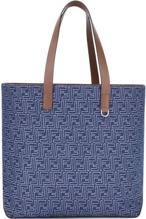 Fendi Light Blue Cotton Shoulder Mens Bag