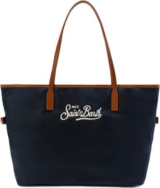 MC2 Saint Barth Soft-Structured Nylon Tote Bag with Embroidered Logo