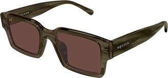 Alexander McQueen AM0579S Asian Fit 003 Mens Sunglasses Tortoiseshell Size 53 - Free RX Lenses - Free RX Lenses