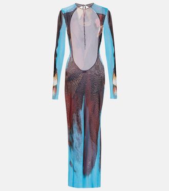 Jean Paul Gaultier Printed sheer maxi dress