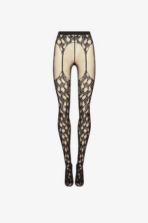 Wolford Strumpfhose in Strumpf- und Strapsg&uuml;rtel-Optik Floral Lace