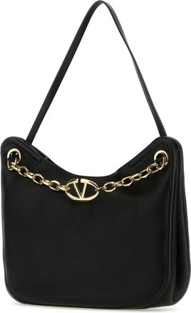Valentino Garavani Womens Black Leather Vlogo Moon Shopping Bag Nero Borse A Mano