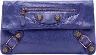 Balenciaga Pre-owned Motocross Giant 21 Envelope Clutch - Dames - Vintage Clutch - Paars - ONE Size - Leer - Vintage