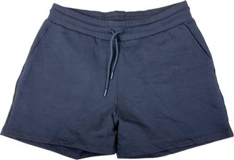 Bally Womens Drawstring Cotton Shorts In Navy Blue