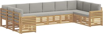 vidaXL Conjunto De Sof&aacute;s De Exterior 10 Uds. Blanco Y Gris Claro Vidaxl