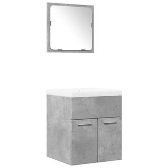 vidaXL Set Muebles De Ba&ntilde;o 2 Piezas Madera Contrachapada Gris Hormig&oacute;n Vidaxl