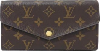 Louis Vuitton Monogram Fuchsia Marron Coated Canvas Long Wallet (Bi-Fold) (Pre-Owned)