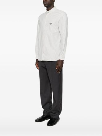 Emporio Armani Striped Cotton Shirt - White