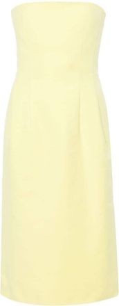 Sportmax bandeau-style midi dress - women - Elastane/Cotton/Elastane/Cotton - 44 - Yellow