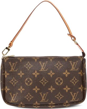 Louis Vuitton Borsa a spalla in tela con monogramma anni 2000 - Marrone