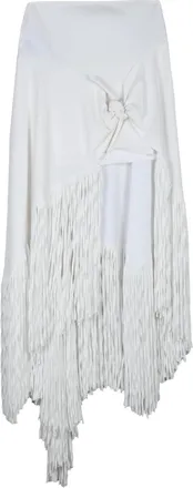 Philosophy di Lorenzo Serafini White Viscose Polyamide Asymmetrical Long Skirt