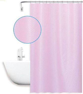 Trade Shop Trade Shop - Cortina De Ba&ntilde;o Impermeable Antimoho 240x180cm Anillas Rosa Textura Diamante 59824