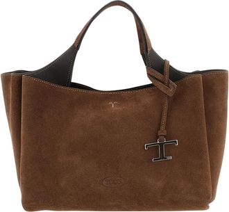 Tod's Dark Brown T Timeless Mini Tote