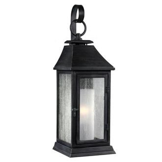 Netlighting Shepherd 1 Light Outdoor Small Wall Lantern Light Weathered Zinc IP44 E27 in Grey