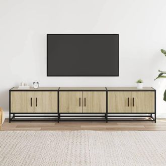 Berkfield Home TV Cabinet Sonoma Oak 180x35x41 cm Engineered Wood in Light Tan | Size: 180 x 35 x 41 cm