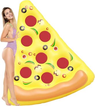 OEM Pizza Gigante Para Piscina, Esterilla Marina Con Estampado Realista Para Adultos, Incluye Portavasos Y Kit De Reparaci&oacute;n De Emergencia, Flotador Para 