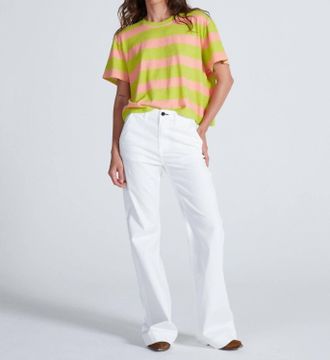 ASKK NY High Rise Flare Twill Trousers In Ivory