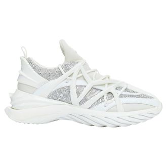 Jimmy Choo London 2024 Cosmos white crystal round toe lace up sneakers EU39