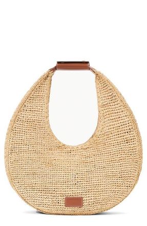 Staud Large Raffia Moon Shoulder Bag in Natural/tan at Nordstrom