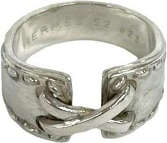 Herm&egrave;s Silver Silver 925 Band Ring (Pre-Owned)
