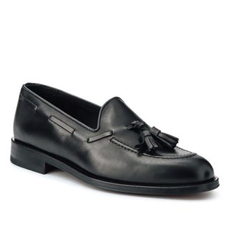 Jones Bootmaker Mens Corsino Smart Leather Loafers - Black - Size UK 10