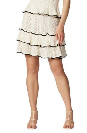 Joie Tanya Mix Stitch Tiered Sweater Skirt in Porcelain at Nordstrom, Size X-Small