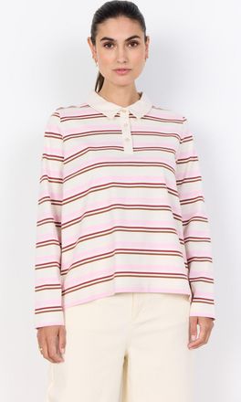 Soyaconcept Poloshirt SOYACONCEPT SC-BASE 2, Damen, Gr. XL, rose combi, Jersey, Obermaterial: 100% Baumwolle, gestreift, regular fit normal, Rundhals, Shirts Polo
