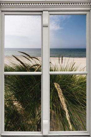 Queence Wandsticker »Strand« Wandsticker, Wandbild, selbstklebend, 3D, Fenster