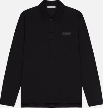 Givenchy Mens Branded Cotton LS Polo Black - Size: 42