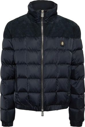 Billionaire Boys Club Quilted Suede-Panel Puffer Jacket - Heren - Gewatteerde jassen - Blauw - 4XL - Su&egrave;de - Jassen