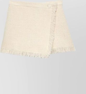 Msgm wrap design shorts with button accent and fringe