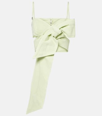 Blumarine Bow-detail denim top